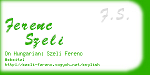 ferenc szeli business card